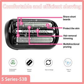 53B Shaver Replacement Blades,Compatible with Braun Series 5 Replacement Head,for Series 5/6 Electric Razor for Braun S5 Wet and Dry Replacement Head, for New Gens S5 S6 Razors