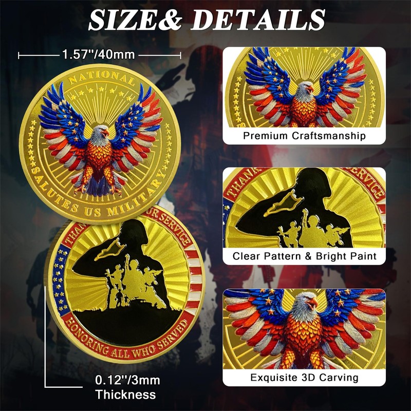 ASmileIndeep 1 Pcs Military Challenge Coins - Thank You for