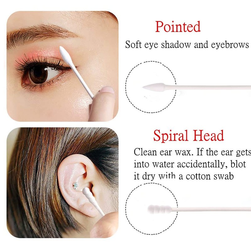 Pointed Cotton Swabs, 800 Pieces Precision Tips Cotton Swabs Spiral