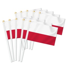 Pack of 25 Poland Handheld Flag, Poland Decor Hand Held Flag, Decoration Banner Hand Poland