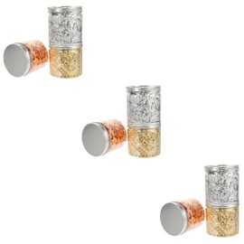 Minkissy 3pcs 3 Shiny Nail Art Foil Pieces Glitter Nail Painting Flakes 3 Bottles