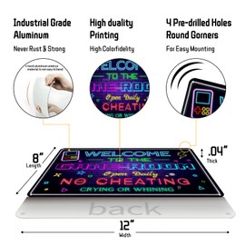 Artinhand Welcome to the Game Room Metal Tin Sign – Cool Neon Gaming Decor for Boys & Teens, Gamer Room Accessories for Bedroom, Game Night Wall Decor Gift for Gamers, 12 x 8 Inch (2507)