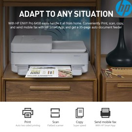 NewHP Envy Pro 6458e All-in-One Wireless Color InkJet Printer Scanner Copier, Print Scan Copy Fax, Auto 2-Sided Printing for Home, Office, Business, Mobile Printing, 6 Months of Instank Ink Included