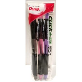 Pentel Click-n-Go Retractable Ballpoint Pens, Medium Black Ink, 3-Pack (BK450PP3M) by Pentel