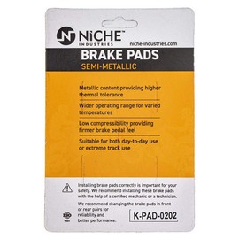 NICHE Brake Pad Set for Kawasaki Ninja 250R ZX10 750R 500 43082-1123 43082-1161 Rear Front Semi-Metallic 2 Pack