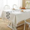 Mantel rectangular impermeable con borlas, mantel de algodón de cáñamo