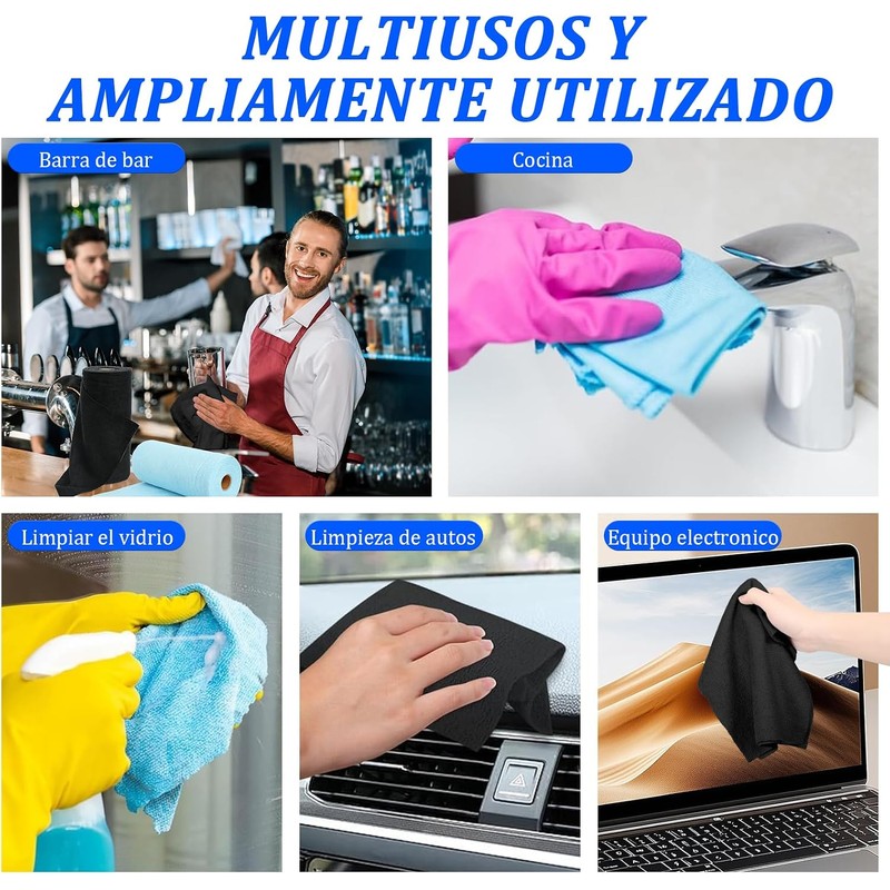 Rollo de paño de Limpieza de Microfibra, Paquete de 50,