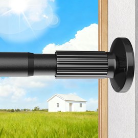 Tension Curtain Rod 51-166 Inch(4.25-13.83Ft), Extra Long Outdoor Tension Rod for Patio Window, No Drill Dual-End Adjustable Spring Shower Rod, Rust Proof Easy to Install, Rod Diameter 1.26In, Black