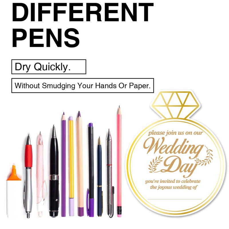 Opomzk Wedding Party Invitations with Envelopes, 20 Set Wedding Ring