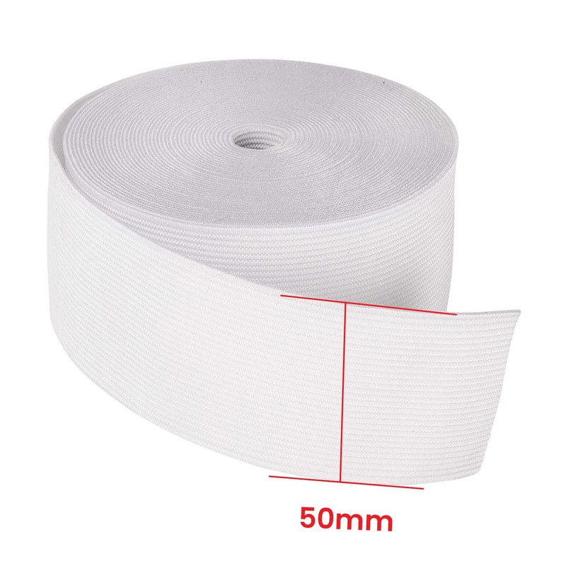 Trimming Shop 50mm (2 Inch) Wide Flat Elastic Band, Stretchable