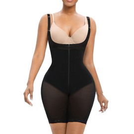 YIANNA Fajas Colombianas Moldeadoras Shapewear Tummy Control High Waisted Shorts Butt Lifting Faja Body Shaper Bodysuits, YA7211-2-Black-XL