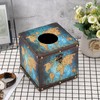 BTSKY Wooden + PU Retro Household Office Cube Square Tissue