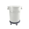 FSE PLTC020W Trash Can, 20 Gallon, Round, Integrated Handles, Plastic, White