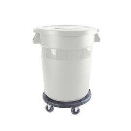 FSE PLTC020W Trash Can, 20 Gallon, Round, Integrated Handles, Plastic, White