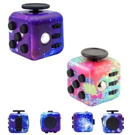 2 Pcs Fidget Cube, Fidget Cubes For Kids, Anti-Stress Toy Anti-anxiety Toy, 6 Different Functional Anti-stress and Anxiety Relieving Toys for Adults and Children, Office Classroom Toy Gift (Colour)
