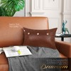 BRAWARM Leather Throw Pillow Covers 12 X 20 Inches, Dark
