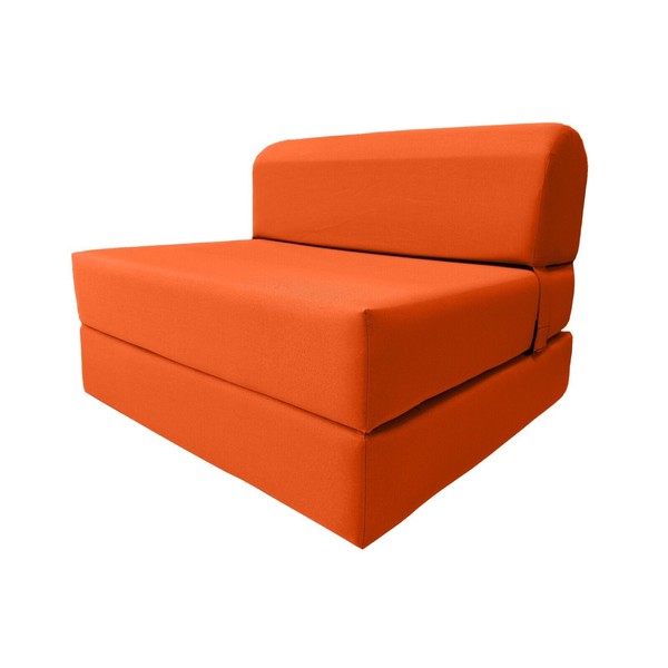 Amfuton Orange Sleeper Chair Folding Foam Beds, Sleepover Convertible Sofa