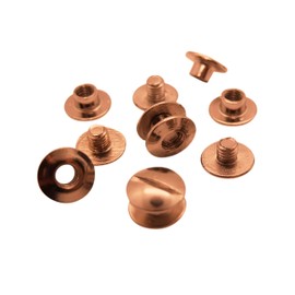 25 x 3.5mm Book Binding Screws & Posts - Copper-Coloured - Chicago Screws - 10mm Head, 5mm Hole Diameter