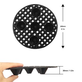 KUKLIPJIM 30 Pack Plant Pot Elevators 7.87 Inch Plastic Plant Risers, Plant Level Pot Elevator for Indoor & Outdoor Planters, Black