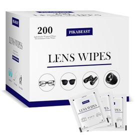 200 Count Lens Wipes for Eyeglasses, Eyeglass Cleaner Wipes for Cameras, Sunglasses, Phone and Computer - Keep Your Lenses Spotless