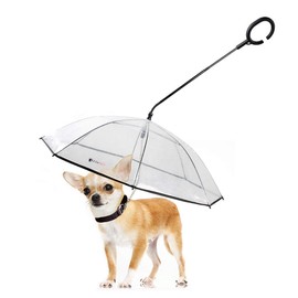 Lesypet Dog Umbrella - Adjustable Pet Dog Umbrella with Leash for Small Pets (Upgraded Flexible Handle)