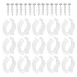 Boxonly T8 U Clips Holder Bracket for LED Light Bulb Mounting Bracket Support Plastic Fluorescent Tube Holder with Screws Semitransparent Pack of 15