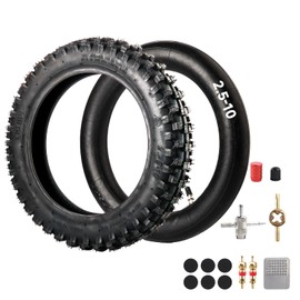 2.5-10"Tire and Inner Tube Set Compatible with 10-Inch Rim Dirt Pit Bike Hond* CRF50/XR50, Suzuk* DRZ70/JR50, and Yamah* PW50 Off-Road Dirt Bike Tire (2.5-10")