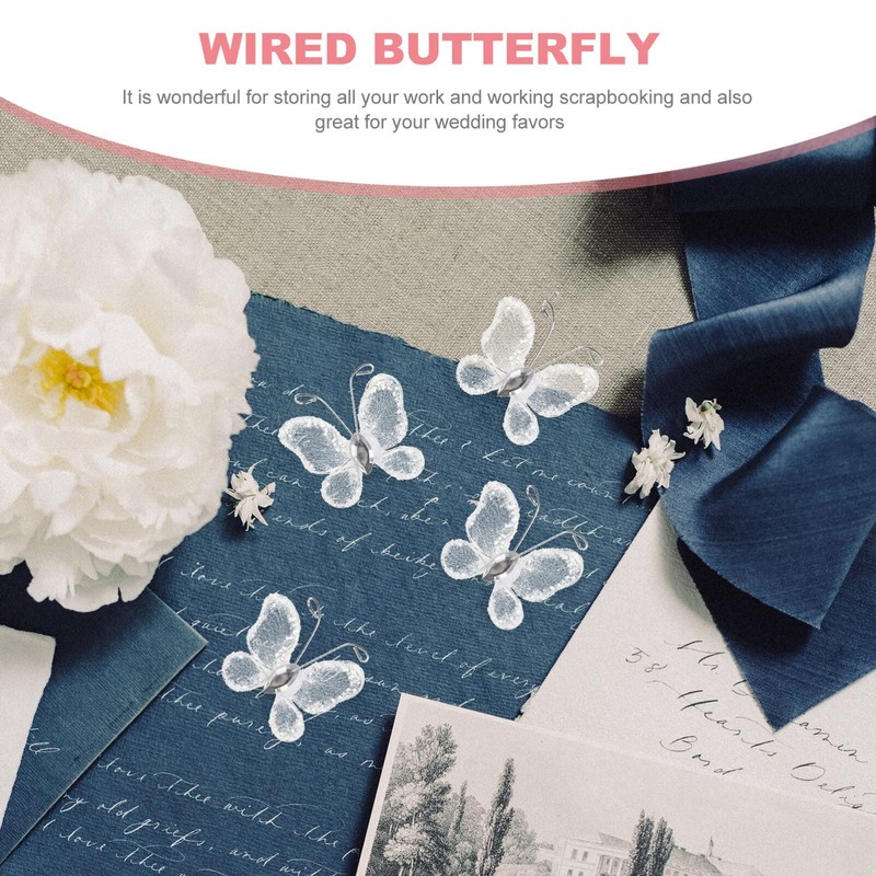 Beaupretty - Juego de 50 mariposas para manualidades (malla transparente,
