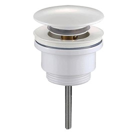 Kibath White Universal Clic Clac Valve Push Up Waste for Basin and Bidet in Matt 1 1/4 Nut L490671