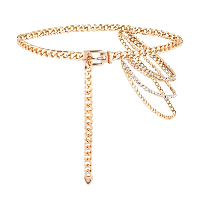 CHIC DIARY Chain Belt for Women Metal Gold Waist Chain