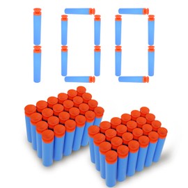 SYNTHORA 100pcs Foam Darts with Suction Cup Refill Pack, 7.2cm EVA Foam Bullets, Durable Foam Bullet for Elite Blaster (Light Blue)