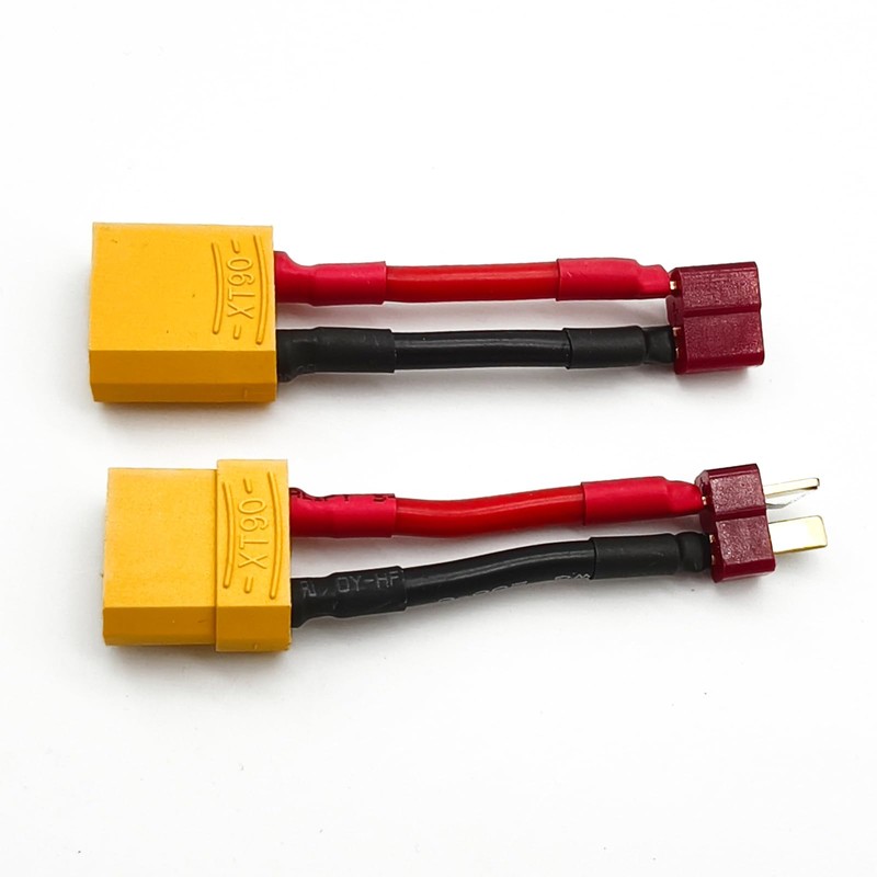 LINSYRC 2 Pairs XT90 to T-Plug RC Male Female Connector