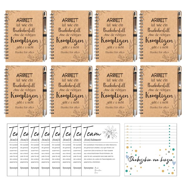 Wzczf Dankeschön Geschenk Für Kollegen A6 Notizblock Team Karten Abschiedskarten