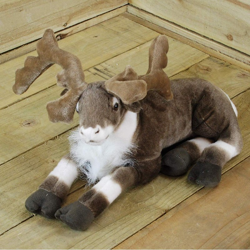 40cm Sitting Fabric Plush Reindeer Christmas Decoration / Ornament
