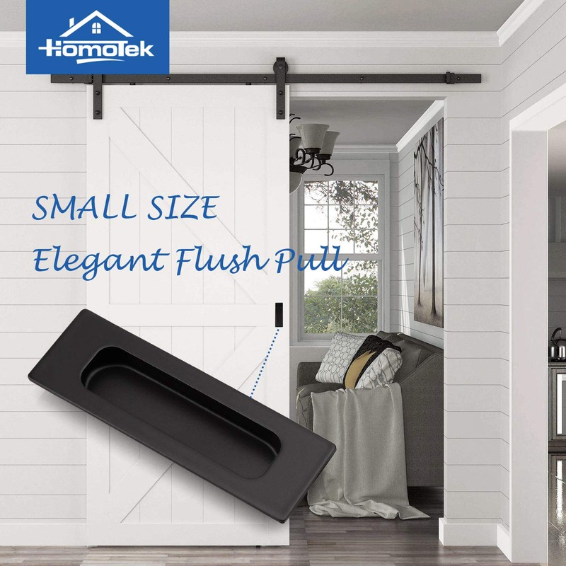 HOMOTEK 4 Pack Flush Sliding Closet Door Pulls, Recessed Finger