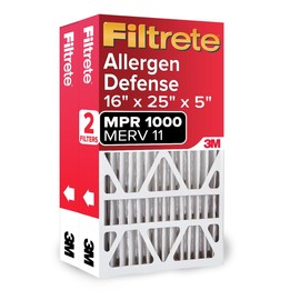 Filtrete Filtrete 16x25x5 AC Furnace Air Filter, MPR 1000, MERV 11, Fits Lennox Devices, Allergen Defense, Electrostatic Air Cleaning Filter, 2-Pack (actual size 15.63 x 24.74 x 4.31)