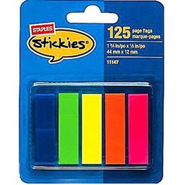 Staples Stickies 125 pages flags