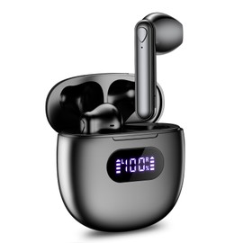 Wireless Earbuds, V5.3 Bluetooth Headphones, 48H Playtime LED Display Wireless Headphones, HiFi Stereo Deep Bass Bluetooth Headphone, IPX7 Waterproof Ear Buds with Built-in Mic for Office/Workout/Home