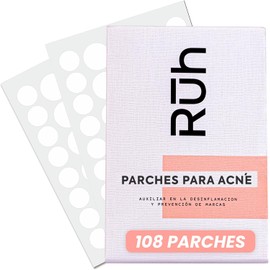 Parches para Acné 108 Pack – Parches Hidrocoloides Transparentes para Granos y Espinillas, Absorbentes y Protectores – Tratamiento Antiimperfecciones con Tecnología Hidrocoloide Avanzada Facial RUH