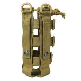 Azarxis Tactical Water Bottle Pouch, Molle Bottle Holder Holster Hydration Carrier Bag with Adjustable Drawstring Open Top for Military Vest Backpack Outdoor Cycling Hiking Camping Running (Khaki)