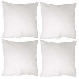 Allgala 4-Pack Decorative Throw Pillow Cover 18x18 Inch (White)-PW82212