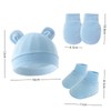 Hybursky Newborn Baby Beanie Hat and Gloves Socks 3 Pack