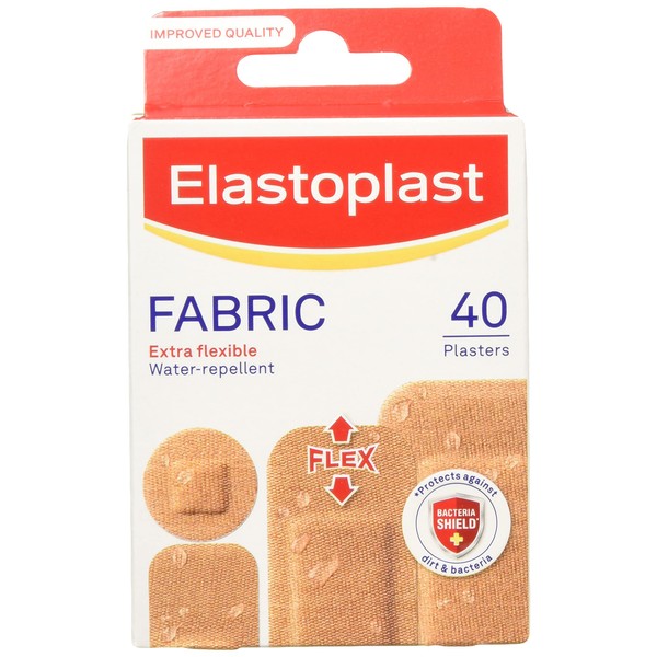 Elastoplast Extra Flexible Fabric Plasters Total 200 Strips (40 Strips X 5 Pack)