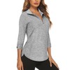 Cucuchy Style Women's Golf Shirts 3/4 Sleeve,Quarter Zip Pullover Ladies
