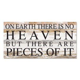 Rustic Reclaimed Wood Sign by Second Hand By Nature - 24 x 12 Handmade Farmhouse Home Decor for Living Room, Dining Table, Kitchen, or Fireplace - Country Family Wall Art (Pieces of Heaven)