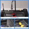 Tarja Fregadero De Cocina De Cascada Acero Inoxidable 80*45