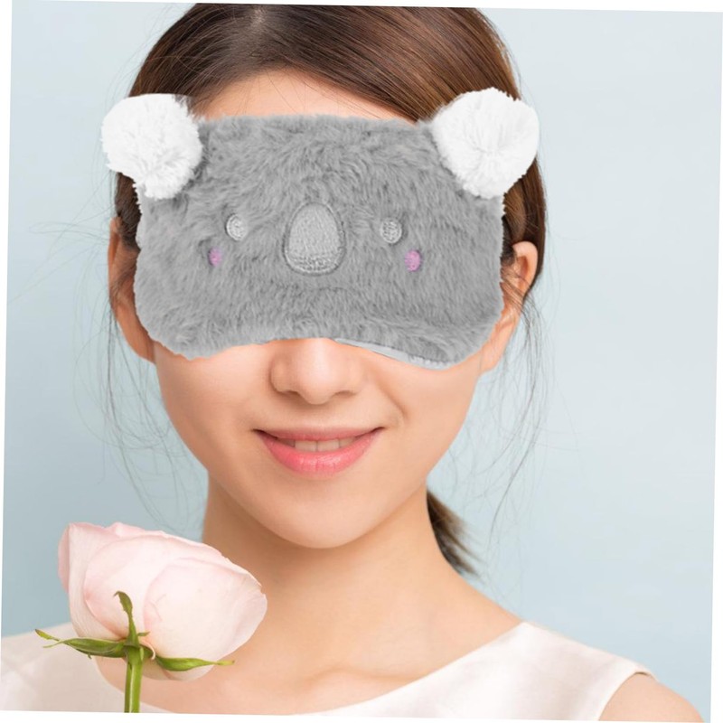Ipetboom Cute Animal Sleep Mask Soft Plush Eye Cover for