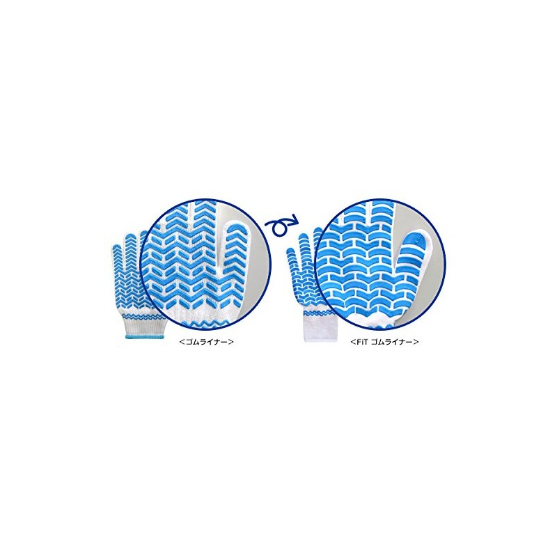 Kachiboshi Non-Slip Gloves FIT Rubber Liner #008 White L