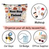 JXGZSO Finnish Trip Gift Next Stop Finland Makeup Bag Finland