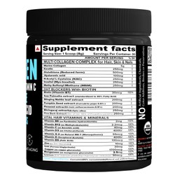 NutriJa NutriJa Collagen Powder with Glutathione, Hyaluronic Acid, Vitamin C, E, Zinc with DHT Blockers & Multivitamins - 30 Servings (Lychee)